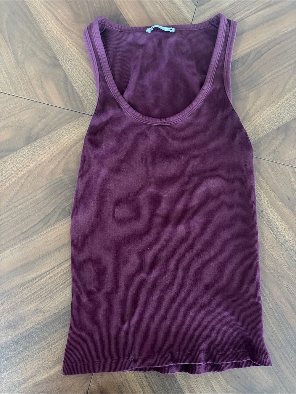 Zara Ribbed Tank Top - Deep Plum
